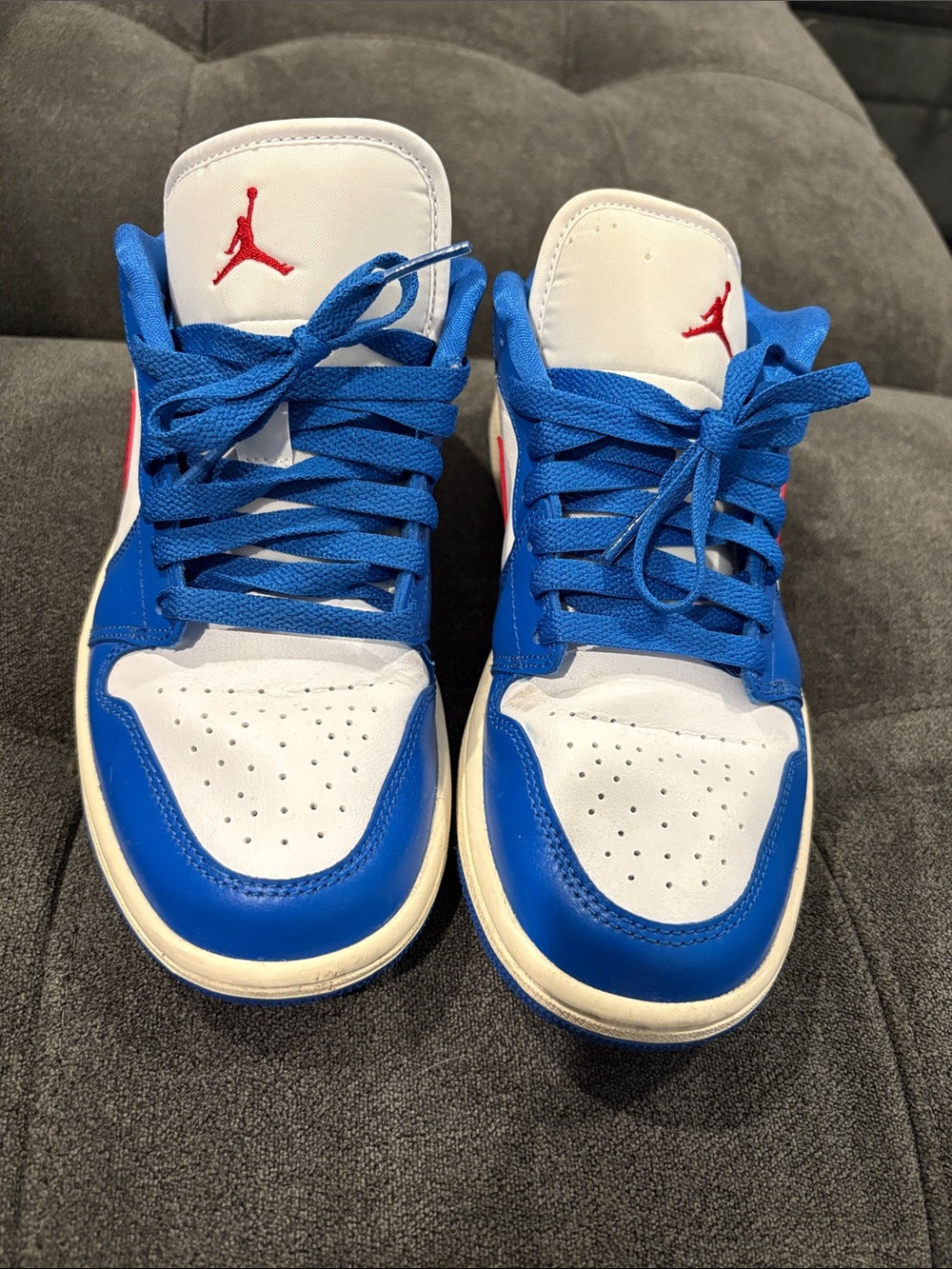 Women’s Jordan-Blue, White & Red Sneakers